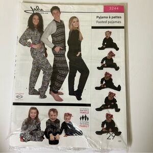 Jalie Sewing Pattern #3244 Footed Pajamas for the whole family - New - UNCUT